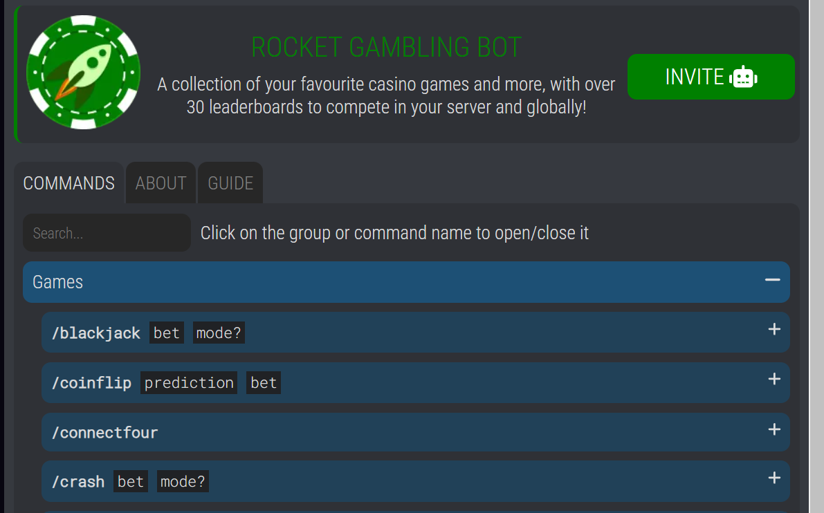 rocket gambling bot