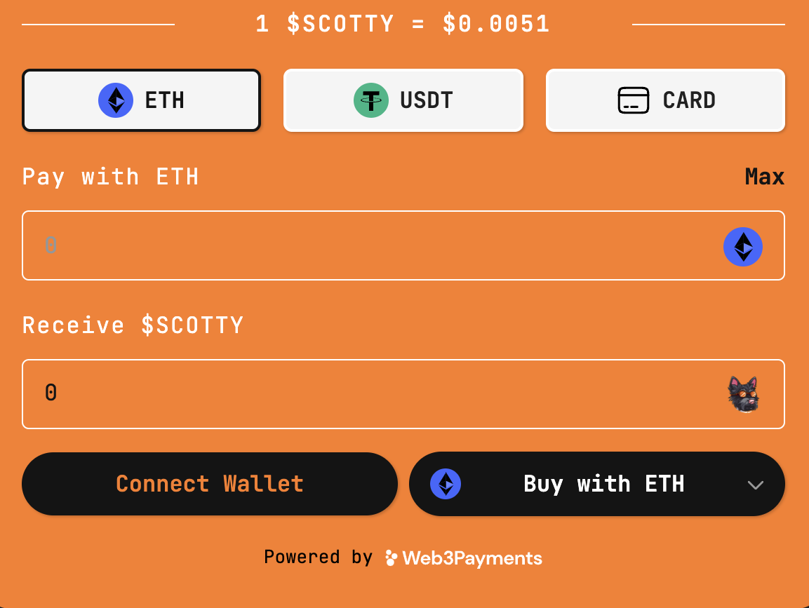 Connect Wallet to buy Scotty the AI