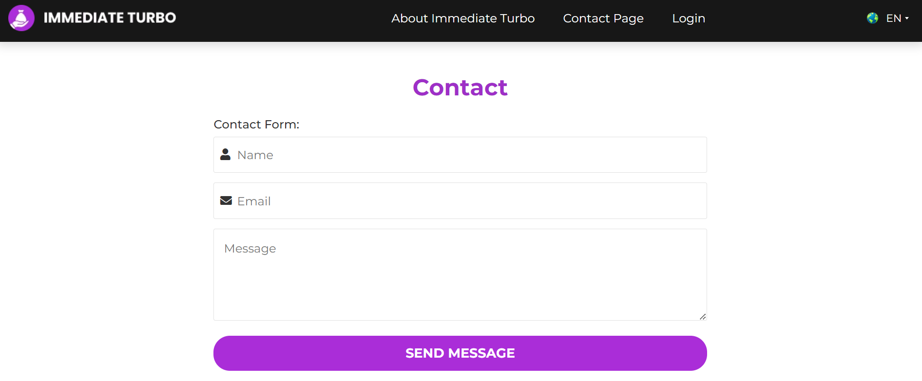 Immediate Turbo Contact Page
