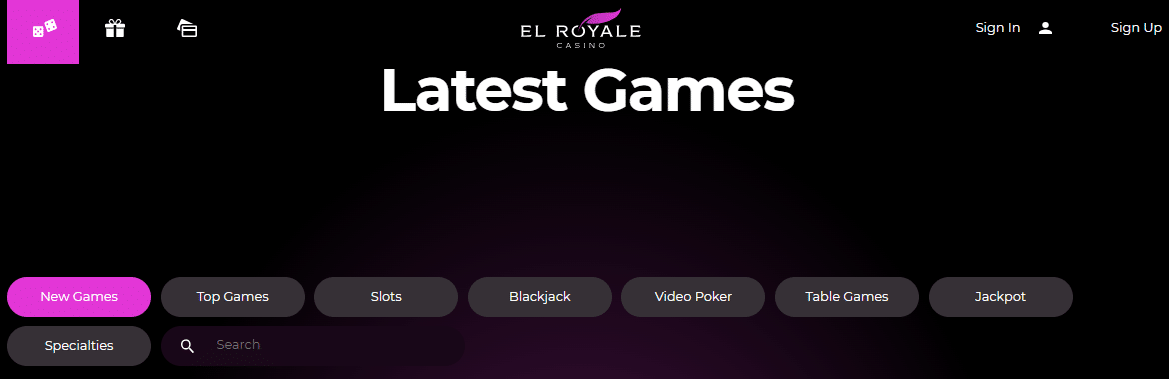 Games on El Royale Casino