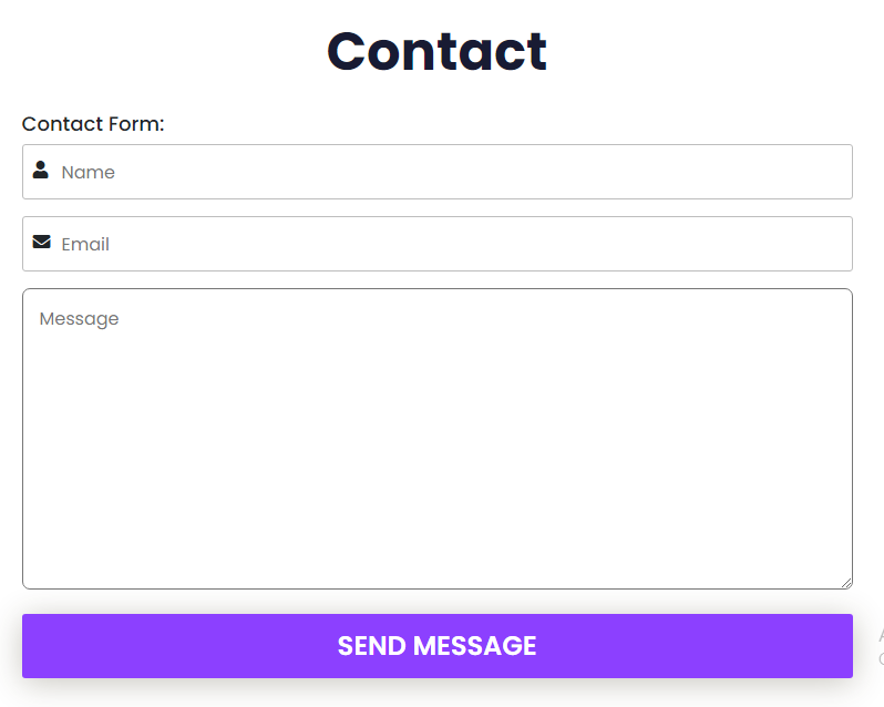 Immediate Core Contact page