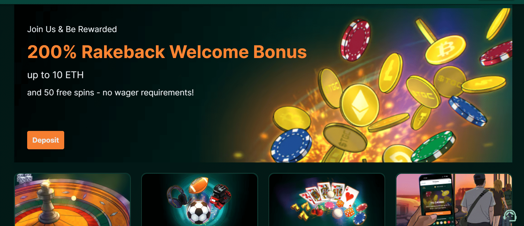 TG.Casino welcome bonus