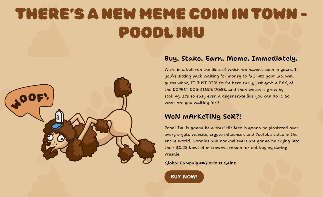 Poodl Inu (POODL) Is A Barking Good Time For Meme Coin Investors With