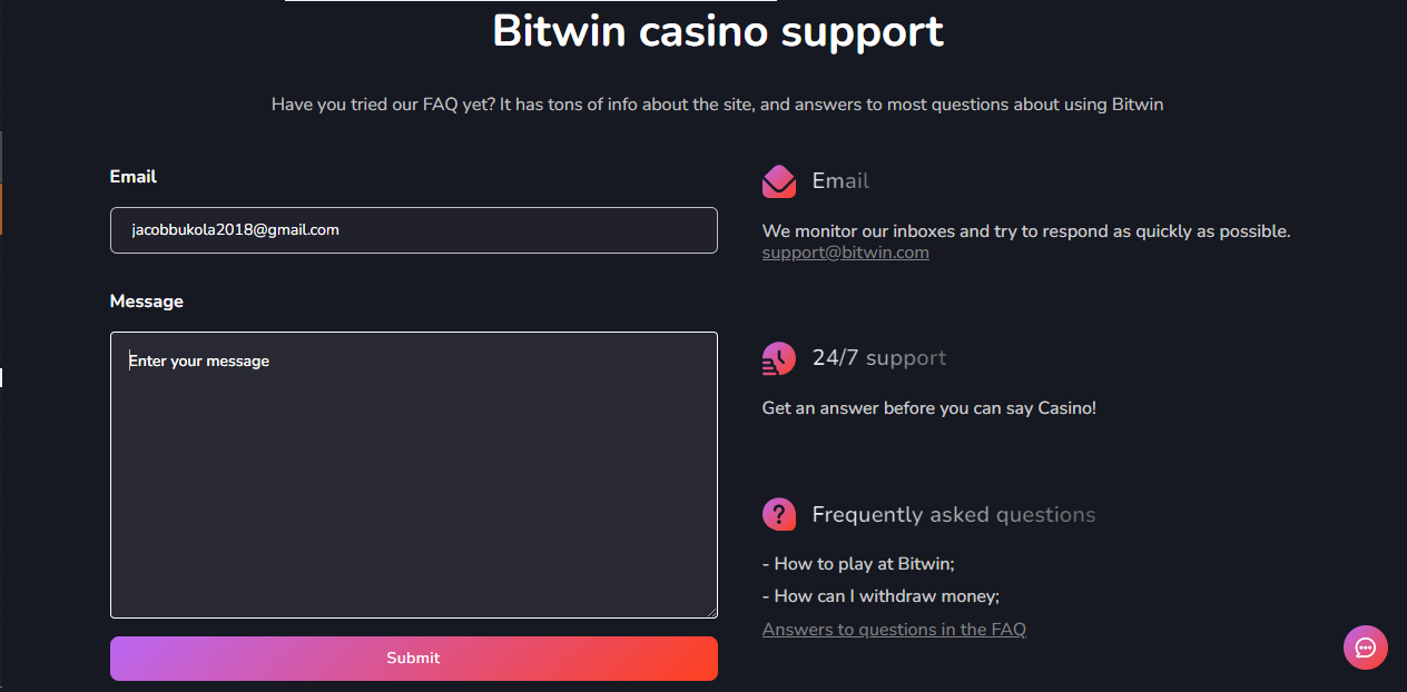 Bitwin support page