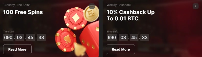 Cashback bonus at Betspins