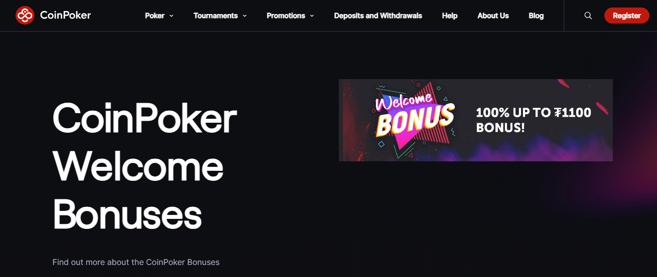 CoinPoker Welcome Bonus
