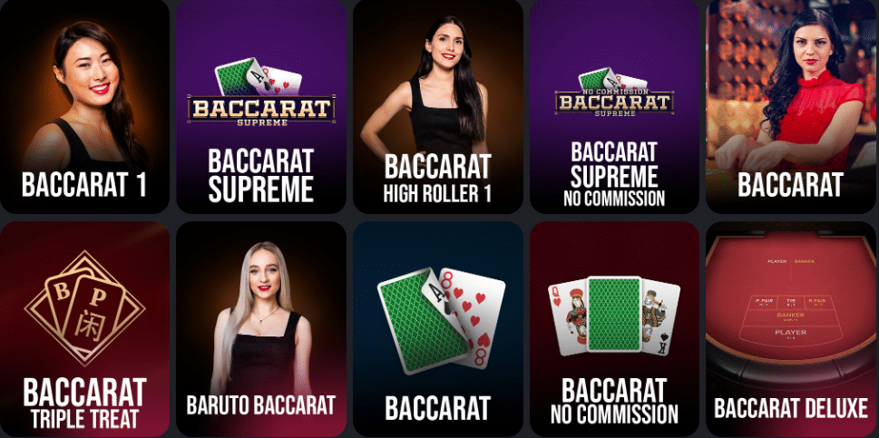 Instant Casino baccarat games
