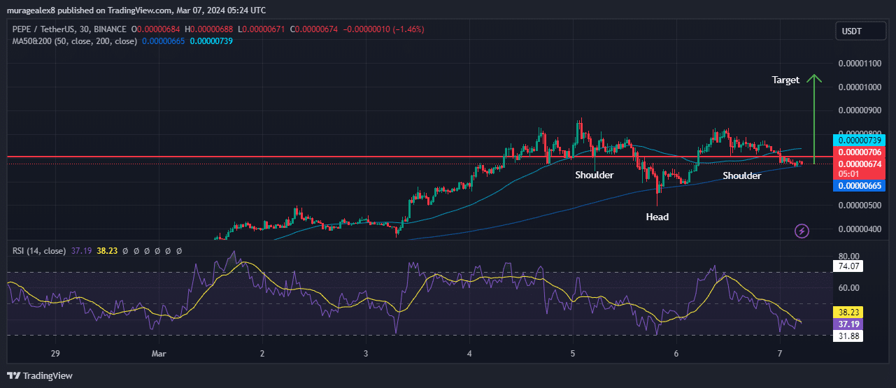 Pepe Price Chart Analysis Source: Tradingview.com