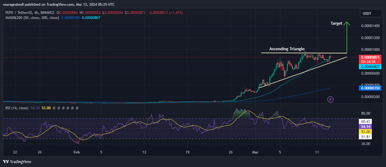 Pepe Price Chart Analysis Source: TradingView.com