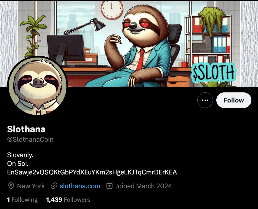 Slothana Twitter