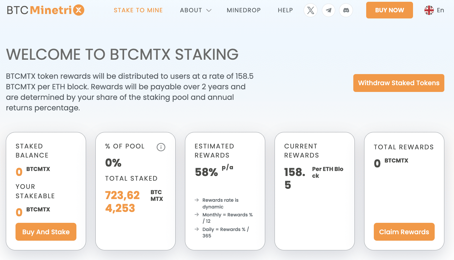 Stake Bitcoin Minetrix Tokens