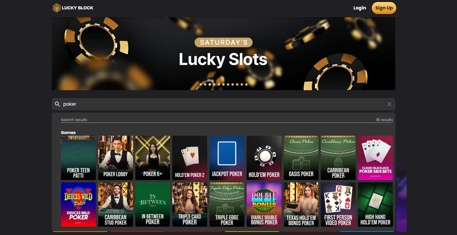 Luckyblock tether poker games
