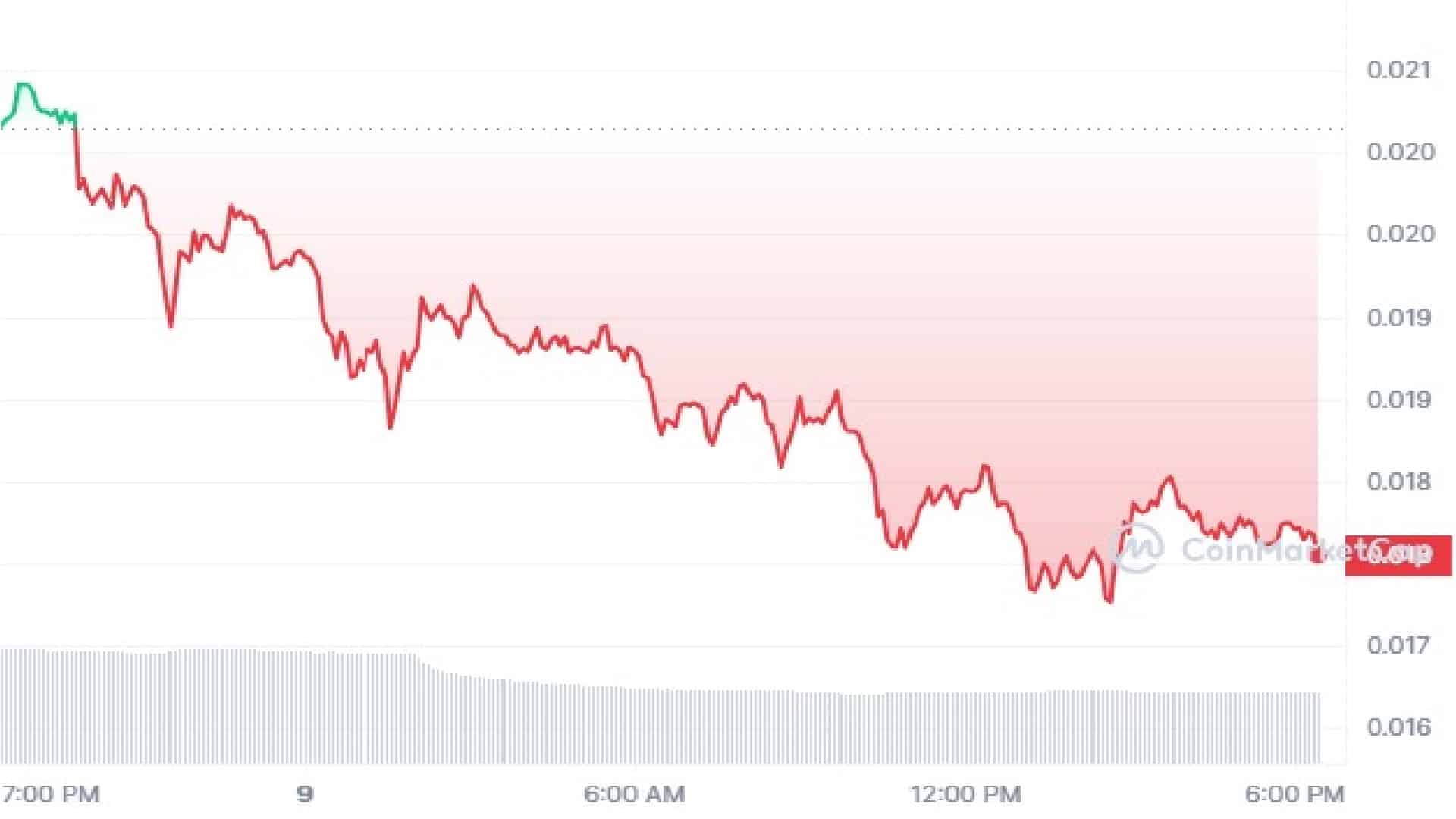 NOT Crypto 1 Day Price Graph
