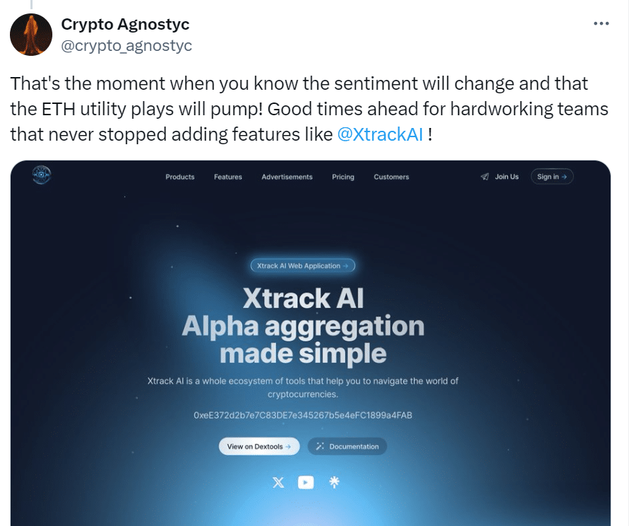 Crypto Agnostyc tweet