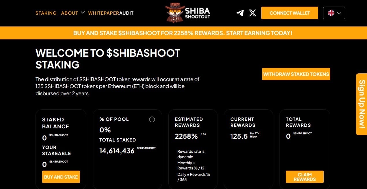 Shiba Shootout staking