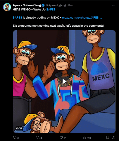 Monkeys tweet