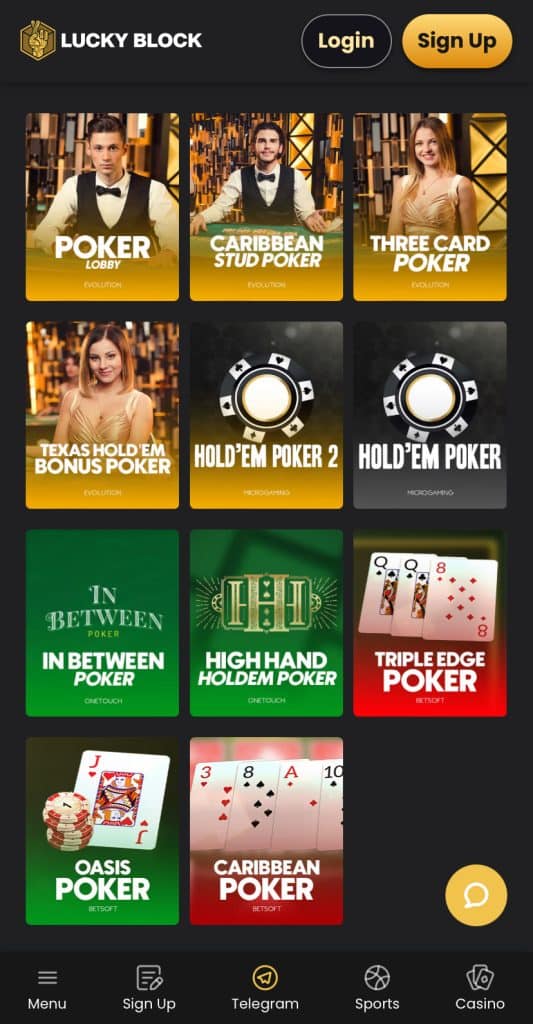 Lucky Block - Top Bitcoin Poker Platform