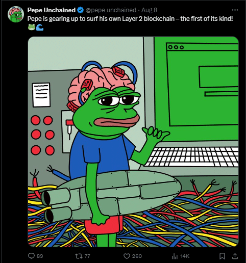 Pepe Unchained tweet