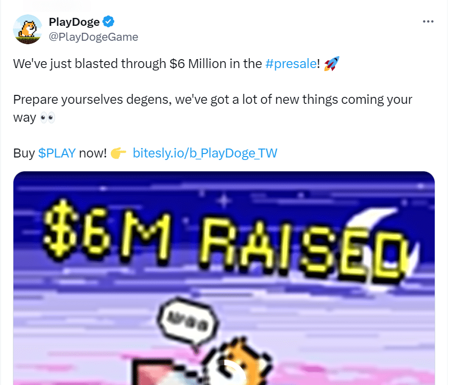 Tweet from PlayDoge