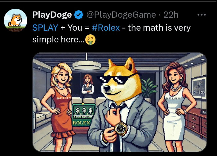 Tweet from PlayDoge