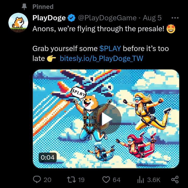 PlayDoge tweet