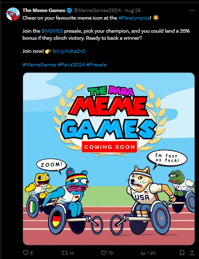 The Meme games tweet