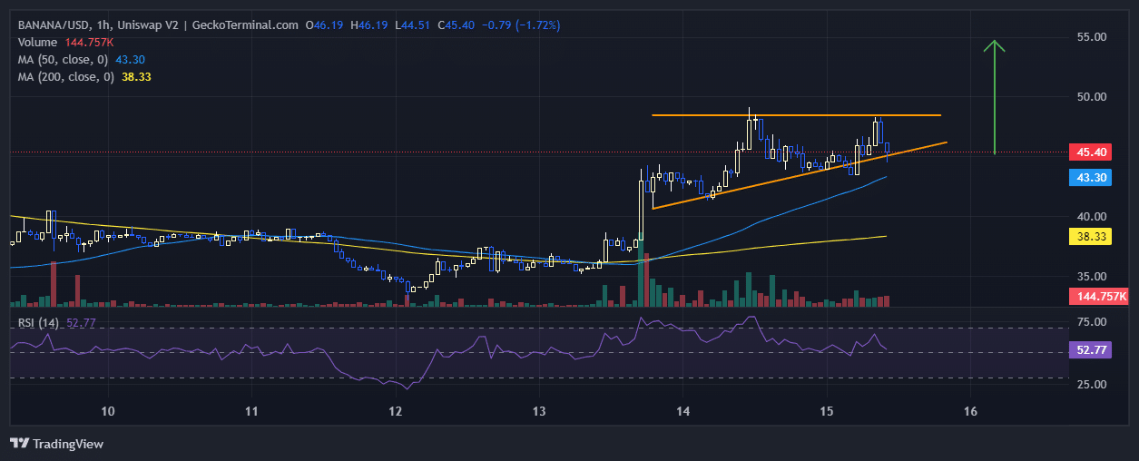 Banana Gun Price Chart Analysis Source: GeckoTerminal.com