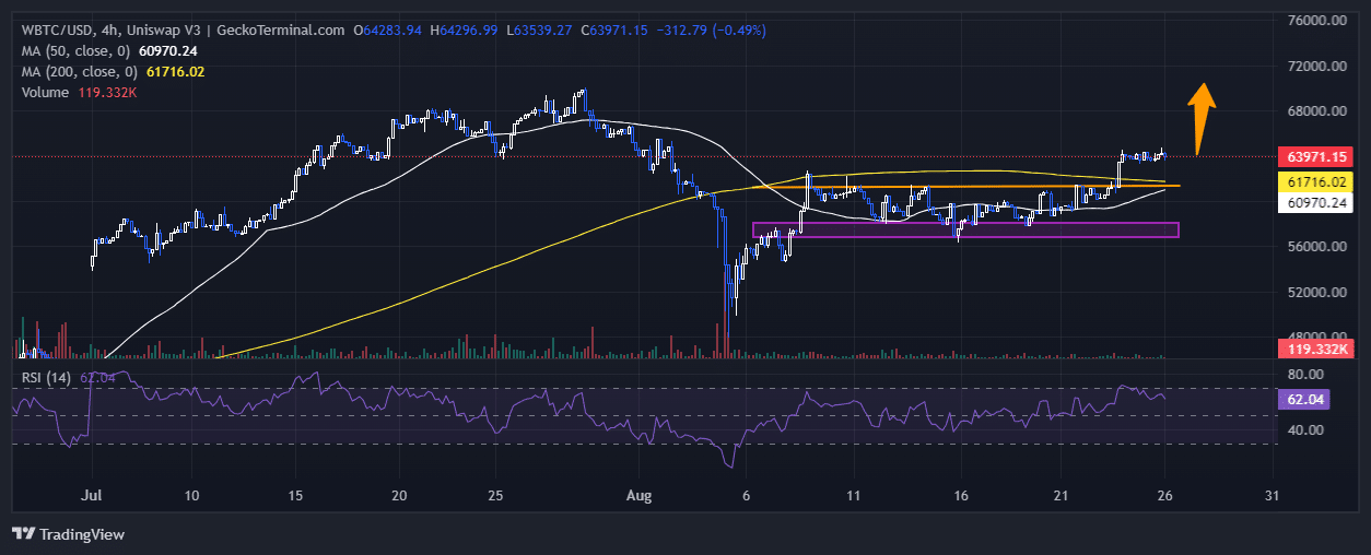 Bitcoin Price Chart Analysis Source: GeckoTerminal.com