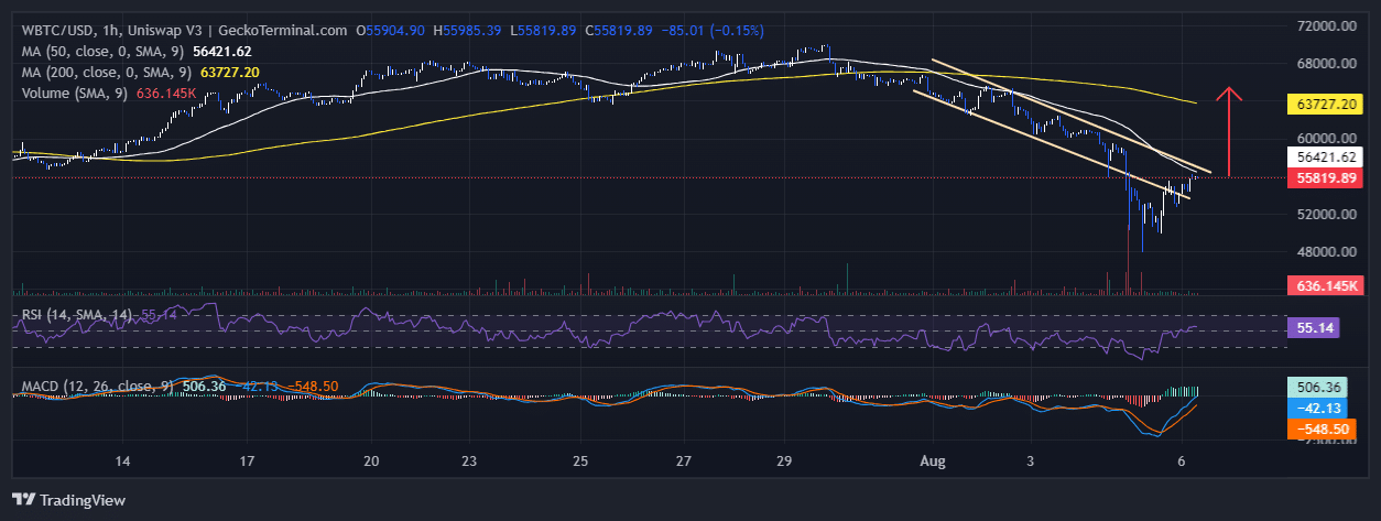 Bitcoin Price Chart Analysis Source: GeckoTerminal.com