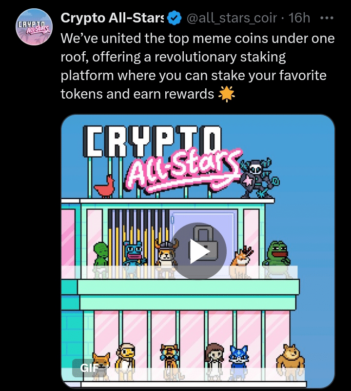 Crypto All-Stars tweet 