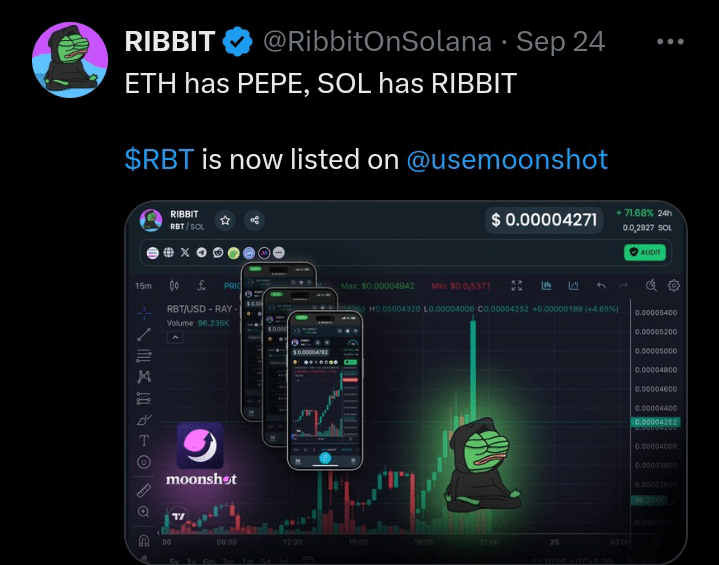 Tweet from Ribbit