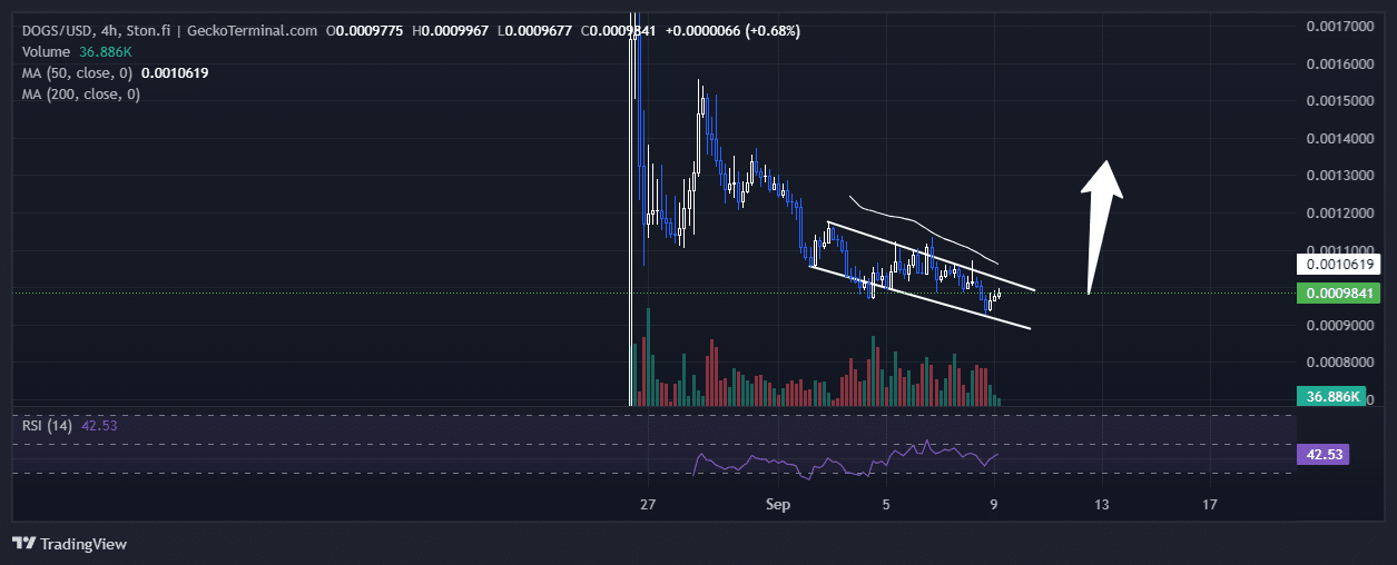 DOGS Price Chart Analysis Source: GeckoTerminal.com