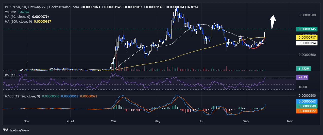 Pepe Price Chart Analysis Source: GeckoTerminal.com