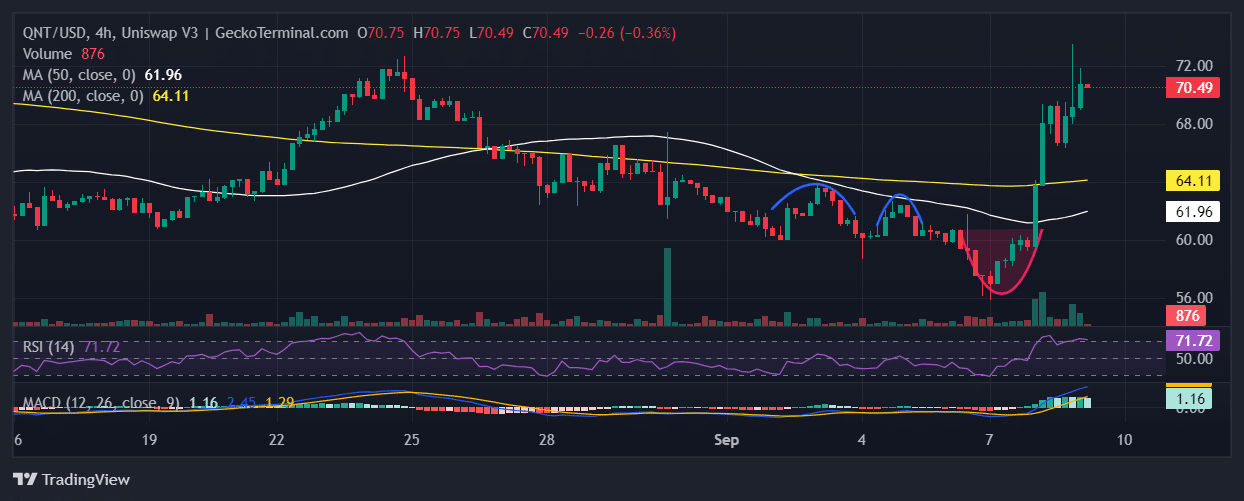 Quant Price Chart Analysis Source: GeckoTerminal.com