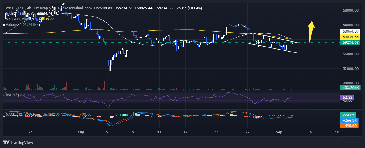 Bitcoin Price Chart Analysis Source: GeckoTerminal.com