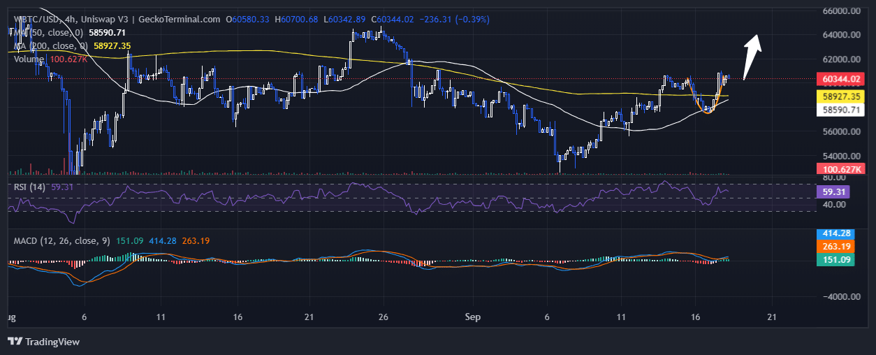 Bitcoin Price Chart Analysis Source: GeckoTerminal.com