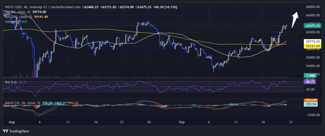 Bitcoin Price Chart Analysis Source: GeckoTerminal.com