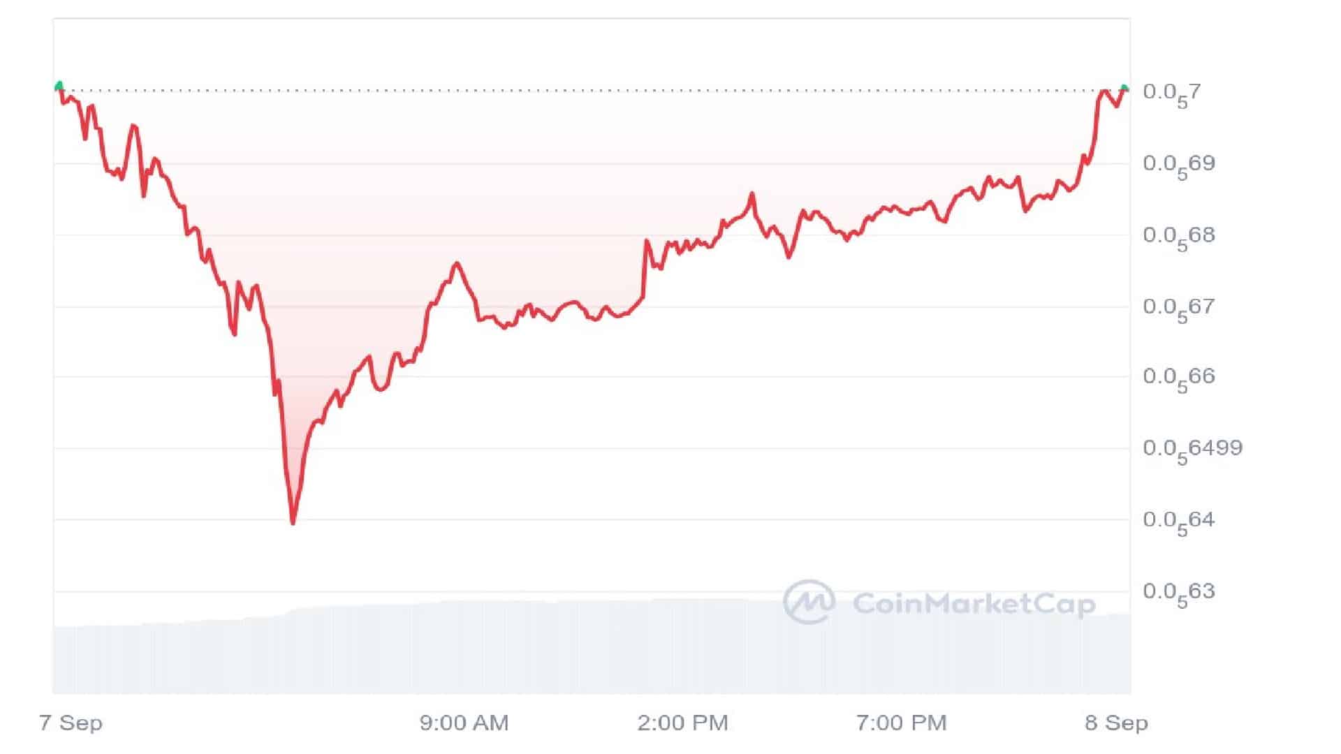 Pepe Coin Price Chart 1 Day