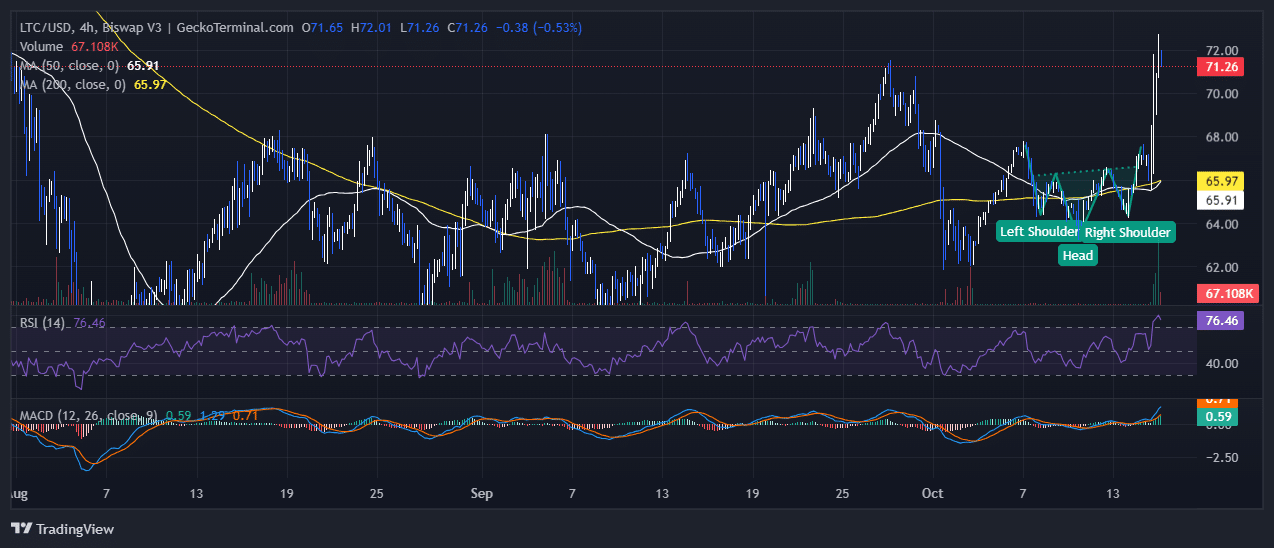 Litecoin Price Chart Analysis Source: GeckoTerminal.com