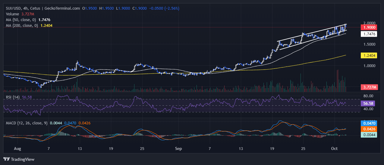 Sui Price Chart Analysis Source: GeckoTerminal.com