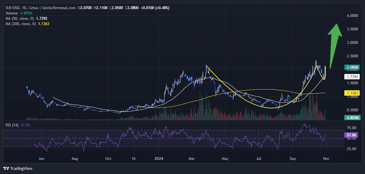 Sui Price Chart Analysis Source: GeckoTerminal.com