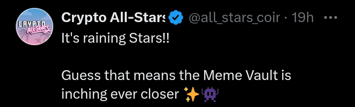 Crypto All-Stars tweet