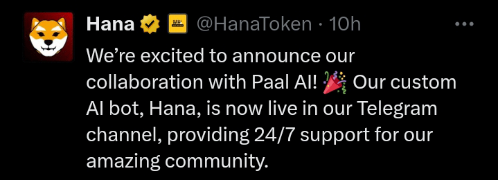 Hana tweet