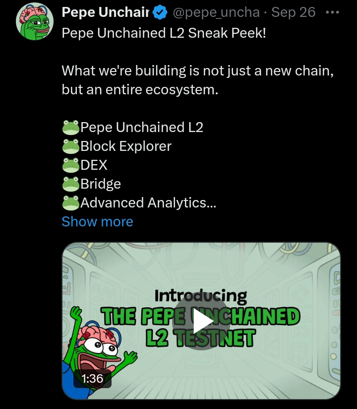 Pepe Unchained tweet