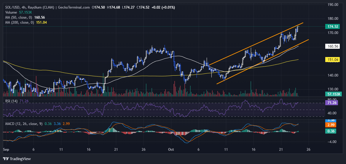 Solana Price Chart Analysis Source: GeckoTerminal.com