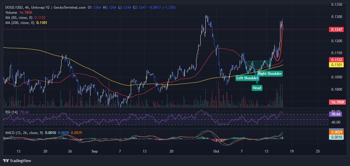 Dogecoin Price Chart Analysis Source: GeckoTerminal.com