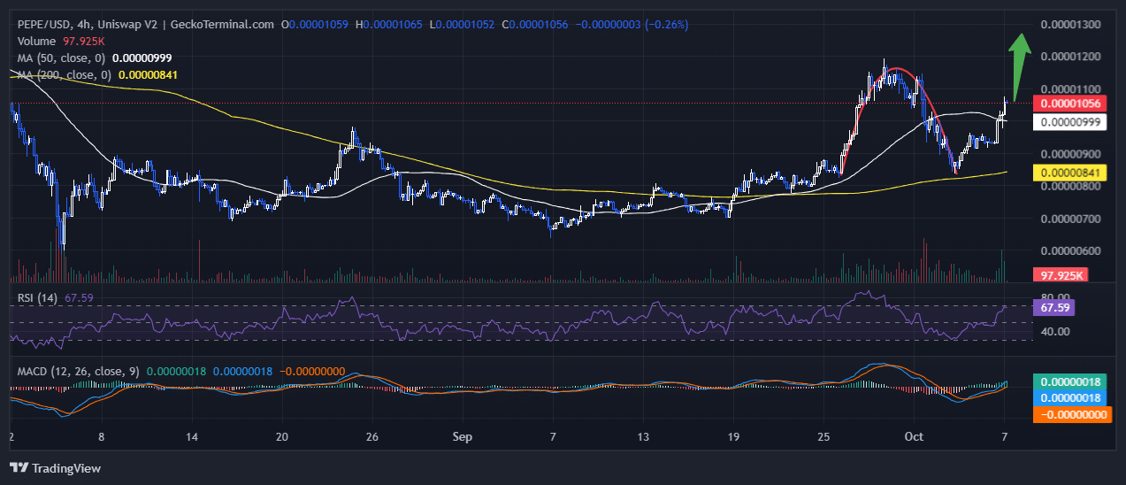 Pepe Price Chart Analysis Source: GeckoTerminal.com