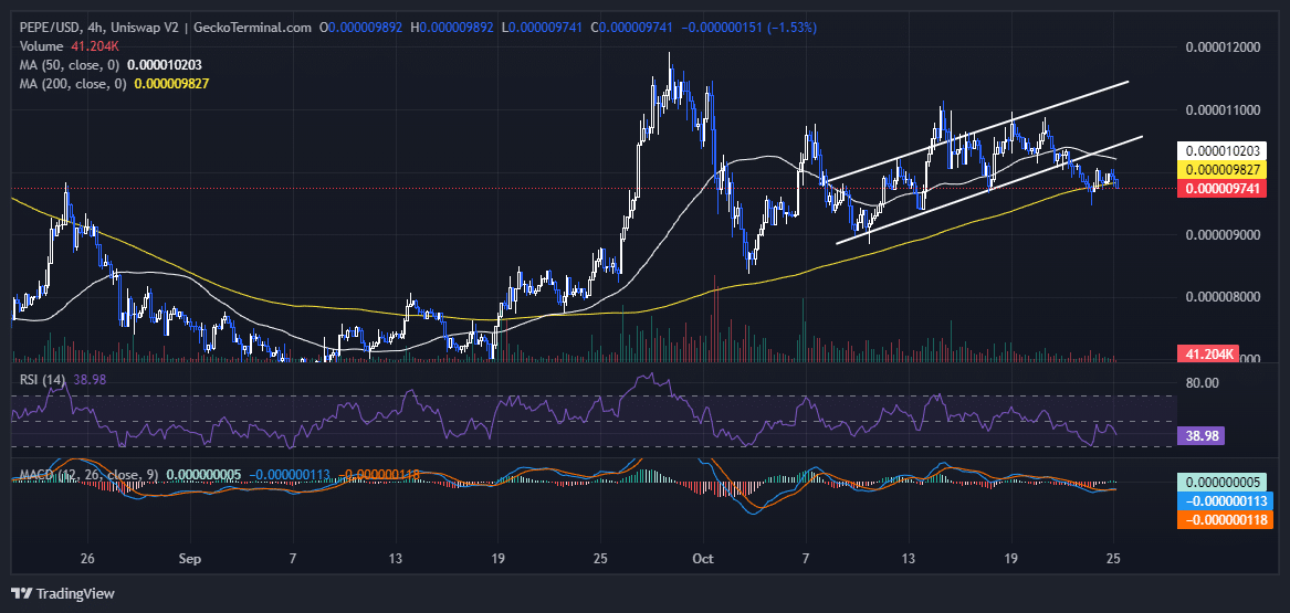 Pepe Price Chart Analysis Source: GeckoTerminal.com