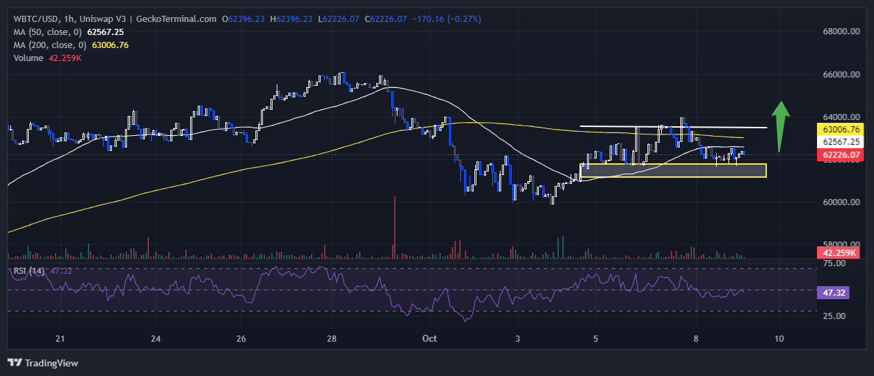 Bitcoin Price Chart Analysis Source: GeckoTerminal.com