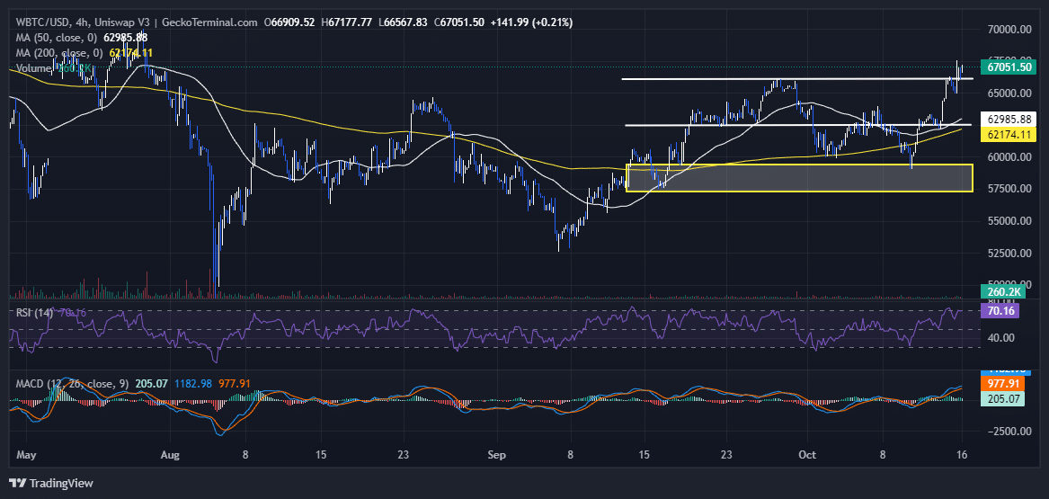 Bitcoin Price Chart Analysis Source: GeckoTerminal.com